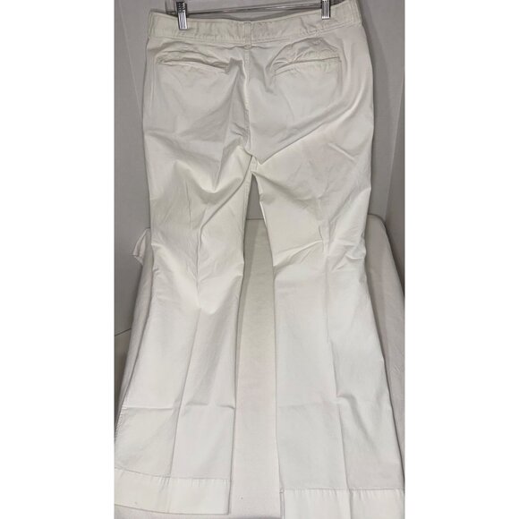 OLD NAVY Women 12 Regular White Perfect BootCut Khaki Chino Pants Cotton Stretch - Picture 2 of 13